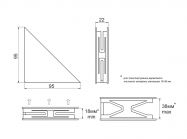 Кутник захисний пластиковий для плитних матеріалів 18-38 мм 95х95 чорний