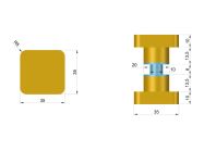 Ручка-кноб квадратна GIFF золото