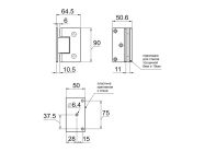 Петля 90* стіна-скло GIFF Glass 305 без фаски PSS 304 чорний матовий