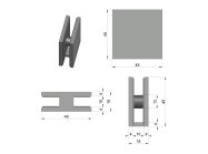 Конектор 90* стіна-скло-підлога GIFF 721 без фаски PSS полірований хром