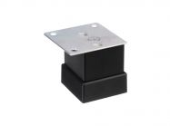 Опора регулируемая квадратная Ozkardesler 40*40 Н=50 черный матовый