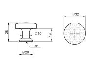 Ручка кнопка GIFF 4/109 антична бронза