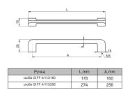 Ручка скоба GIFF 4/113/160 браш сатин нікель