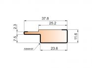 Фінішна планка МДФ Super Profil 24x38х2800 Зебрано Пісочний