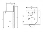 Опора без регулювання циліндрична GIFF Arnis 25/180 чорний матовий