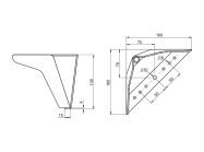 Опора нерегулируемая изогнутая GIFF Letton H=130 черный никель глянец