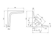Опора нерегулируемая изогнутая GIFF Justine H=120 черный матовый