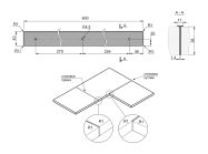 Стиковка стільниці кутова U-закруглена GIFF 38х600 R-1 алюміній