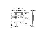 Монтажна планка для шафотримача 807 Hafele / Camar 60х70 (290.40.990)