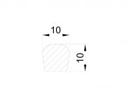 Порог 10х10 мм GIFF L=2000 мм черный