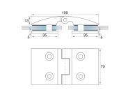 Петля скло-скло GIFF Glass Premio FERRARA 135° чорний матовий