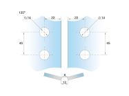 Петля скло-скло GIFF Glass Premio FERRARA 135° полірований хром