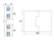 Петля LIVORNO скло-скло GIFF Glass Premio чорний матовий