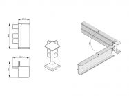 Кут зовнішній 90* до C-подібного профілю Gola Volpato Clap`n`FIT матове золото