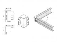 Угол внутренний 90* к C-образному профилю Gola Volpato Clap`n`FIT матовое золото