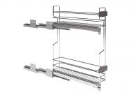 Карго фасад 150 бокове ліве кріплення з дотягувачем INOXA Unica 10/01 хром (2 полиці), напрямні Hettich