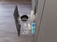 Карго фасад 300 диагональное крепление с доводчиком INOXA Unica 20/01 хром (2 полки), направляющие Hettich