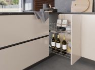 Карго фасад 400 діагональне кріплення з дотягувачем INOXA Unica 20/01 хром (2 полиці), напрямні Hettich