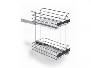 Карго фасад 300 диагональное крепление с отталкивателем INOXA Unica 20S12/30 хром (2 полки), направляющие Salice