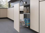 Карго фасад 300 диагональное крепление с отталкивателем INOXA Unica 20S12/30 хром (2 полки), направляющие Salice