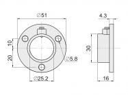 R-11/M Крепление трубы d=25 (алюминий) GIFF фланец черный