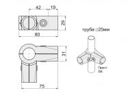 R-43 Муфта S кутова GIFF чорний