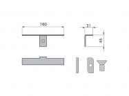 Полицетримач для скляної полиці Volpato Stili L=160 білий (пара)