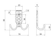 Крючок GIFF 15/344 античная бронза