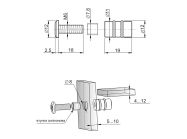 Кріплення для скла одностороннє з гвинтом GIFF хром