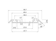 Направляющий профиль нижний Slider усиленный (золото) L=5000