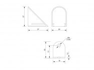 Уголок мебельный одинарный металлический с пластиковой заглушкой Z-02 белый
