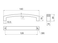 Ручка скоба GIFF 5/104/128 хром/кристал
