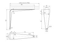 Консоль металлическая GIFF L=150 белый
