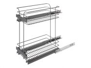 Карго фасад 300 нижнє кріплення з дотягувачем INOXA GOLD хром (2 полиці)