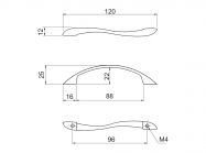 Ручка скоба ALVA 1/003/96 хром (аналог UN8304/96)