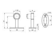 Держатель рейлинга d=16 сквозной Ozkardesler хром (230)