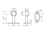 Тримач рейлінга d=16 кінцевий Ozkardesler хром (229)