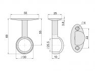 Крепление трубы d=25 конечное Ozkardesler хром (207)