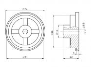 Крепление трубы d=50 нижнее GIFF M8 черный