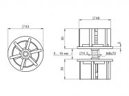 Кріплення конектор труби d=50 GIFF сірий