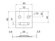 Крепление для зеркала - пластина GIFF 60х60