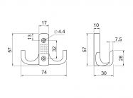 Гачок GIFF 15/342 матовий хром