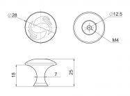 Ручка кнопка GIFF 2/154 білий/золото