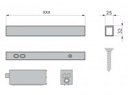 Кріплення опорного профілю до стіни центральне Volpato Stili L=245 білий матовий