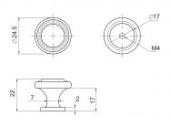 Ручка кнопка GIFF 7/142 антична бронза