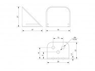 Уголок мебельный двойной металлический с пластиковой заглушкой Z-02 вишня