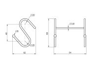 Крючок трубы-рейлинга d=16 двойной Lemax бронза