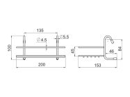 Полиця до рейлінгу d=16 мала коротка Lemax бронза (MX-061)