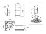 Полиця до рейлінгу d=16 кутова Lemax бронза (YJ-G301A)