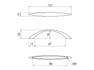 Ручка скоба ALVA 1/008/96 сатин (аналог US2606/96)